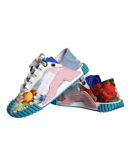 Dolce & Gabbana Multicolor Patchwork NS1 Low Top Sneaker Shoes - EU35/US4.5