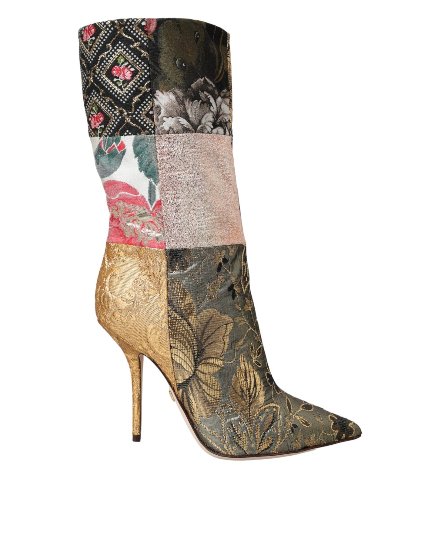 Dolce & Gabbana Multicolor Patchwork Print Heeled Boots Shoes - EU36/US5.5