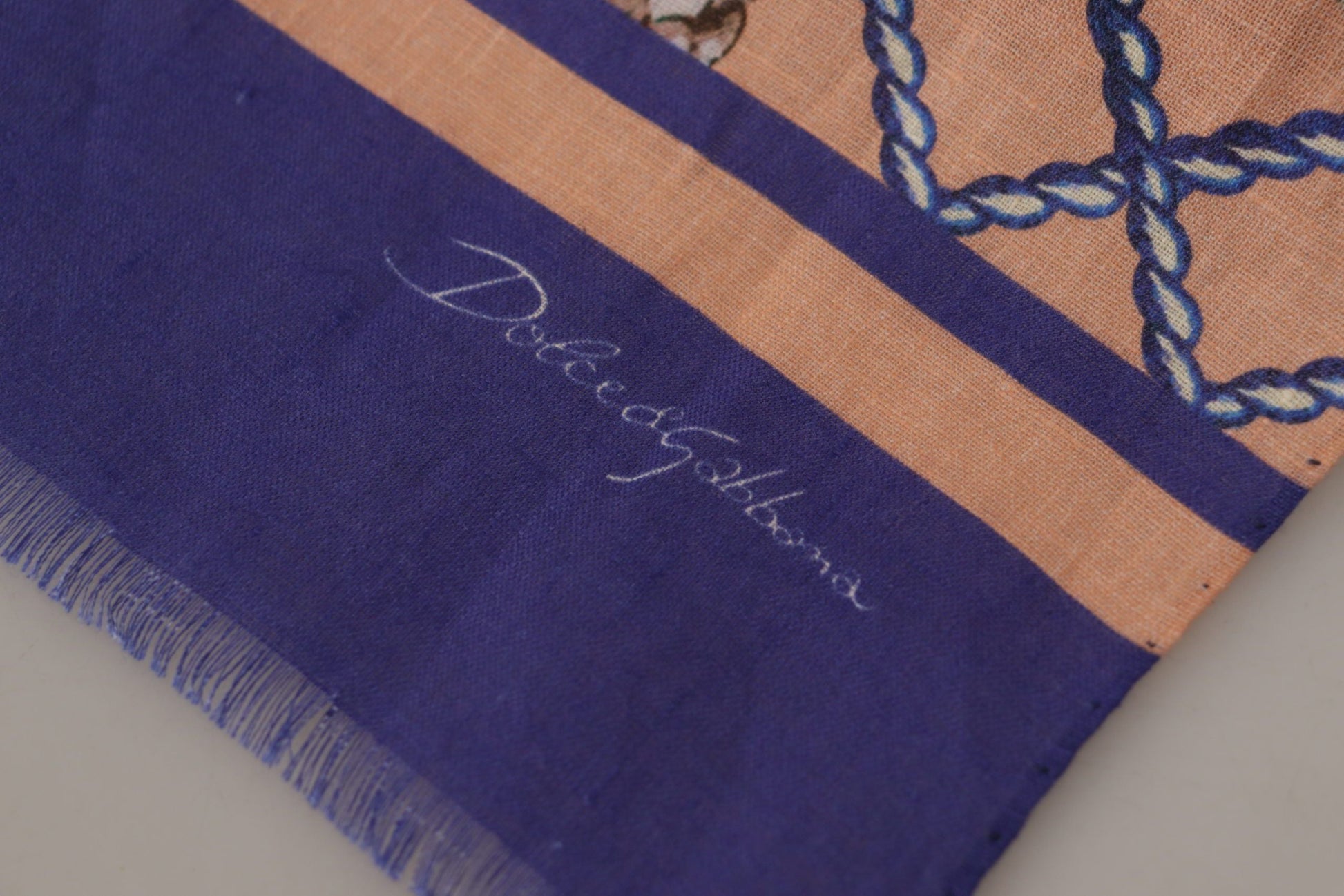 Dolce & Gabbana Multicolor Seashell Linen Scarf for