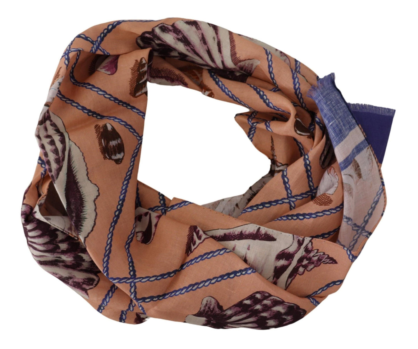 Dolce & Gabbana Multicolor Seashell Linen Scarf for