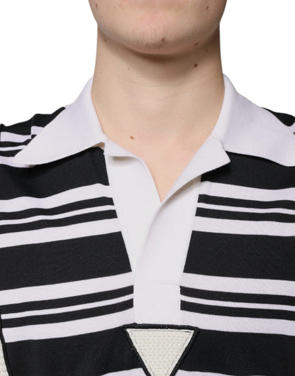 Dolce & Gabbana Multicolor Stripe Collared Polo T-shirt - IT48 | M