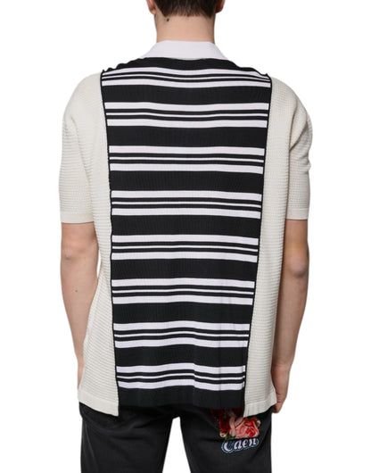 Dolce & Gabbana Multicolor Stripe Collared Polo T-shirt - IT48 | M