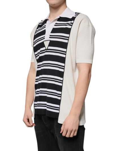 Dolce & Gabbana Multicolor Stripe Collared Polo T-shirt - IT48 | M