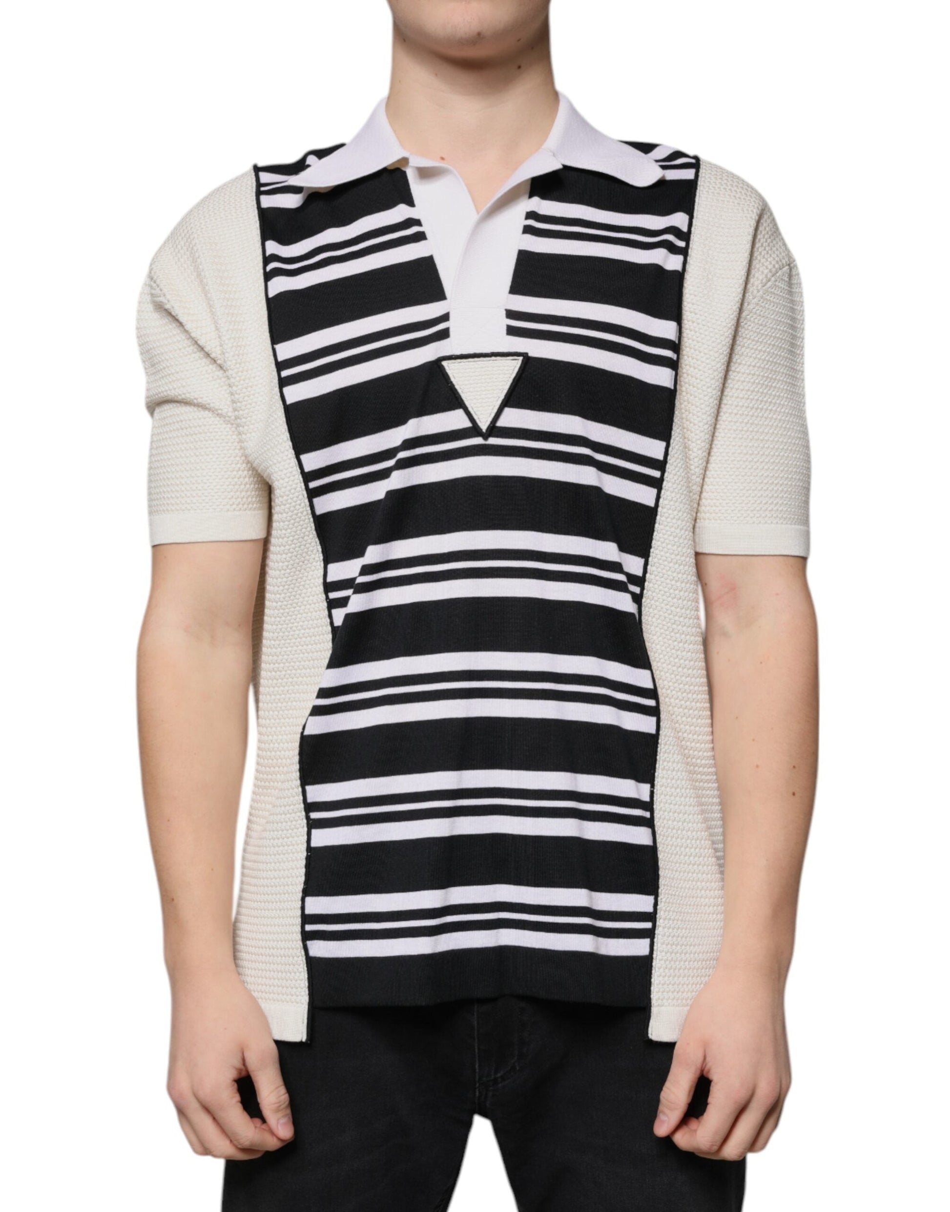 Dolce & Gabbana Multicolor Stripe Collared Polo T-shirt - IT48 | M