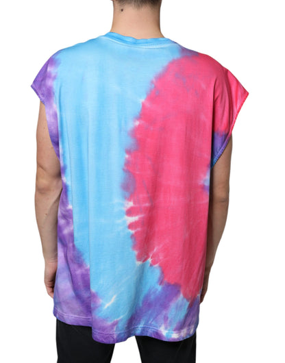 Dolce & Gabbana Multicolor Tie Dye Cotton Sleeveless T-shirt - IT52 | XL