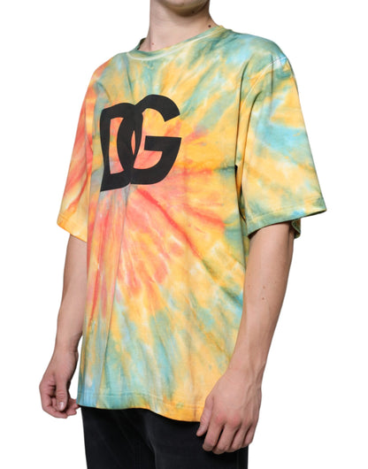 Dolce & Gabbana Multicolor Tie-Dye Logo Cotton T-shirt - IT54 | XL