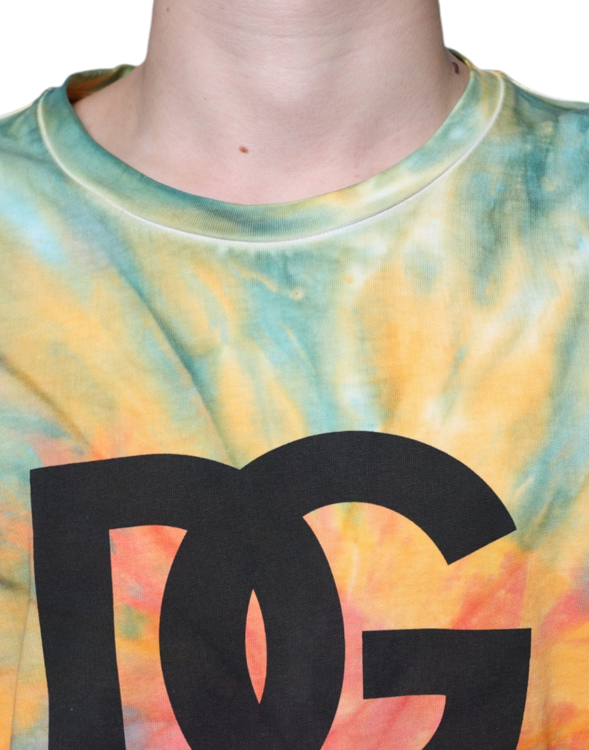 Dolce & Gabbana Multicolor Tie-Dye Logo Cotton T-shirt - IT54 | XL