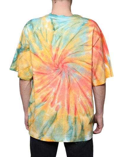 Dolce & Gabbana Multicolor Tie-Dye Logo Cotton T-shirt - IT54 | XL