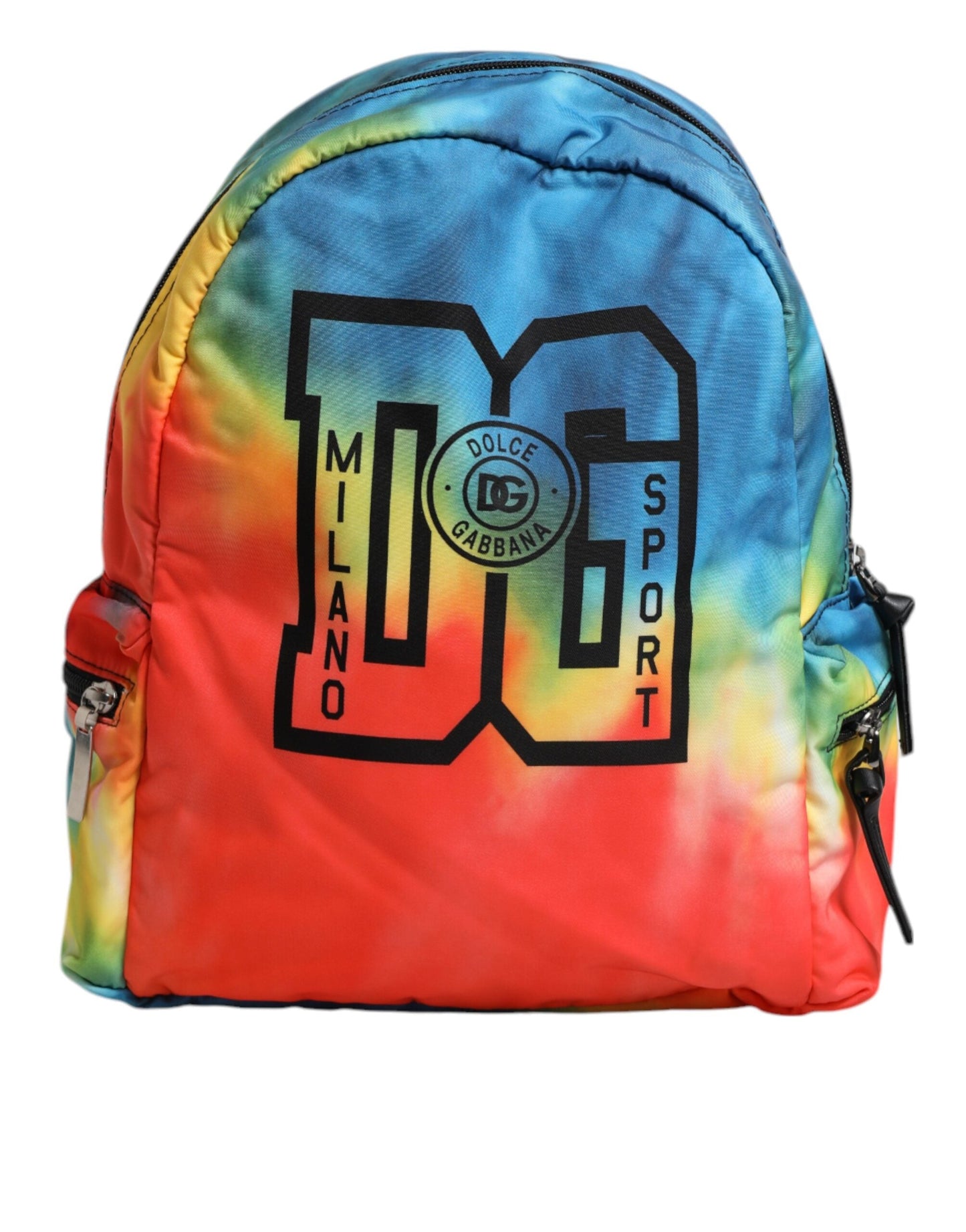 Dolce & Gabbana Multicolor Tie Dye Nylon Logo Print Kids Backpack Bag