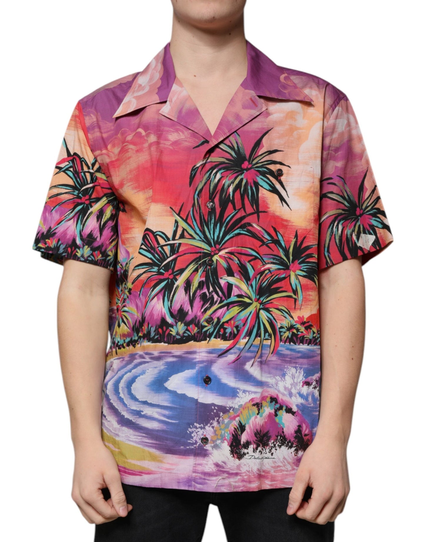 Dolce & Gabbana Multicolor Tropical Button Down Casual Shirt - IT41 | L