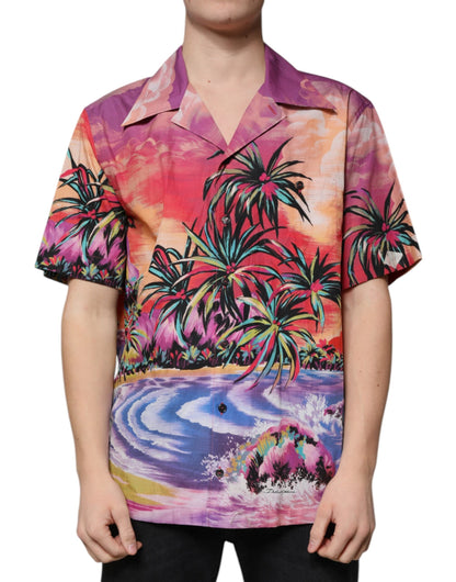 Dolce & Gabbana Multicolor Tropical Button Down Casual Shirt - IT41 | L