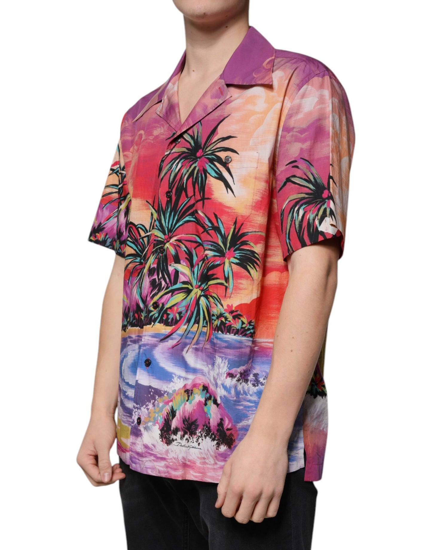 Dolce & Gabbana Multicolor Tropical Button Down Casual Shirt - IT41 | L