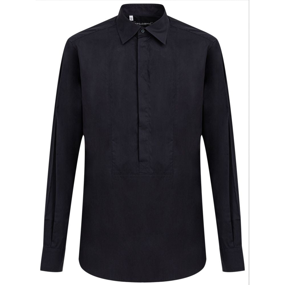 Dolce & Gabbana Navy Blue Cotton Shirt - IT40 | M