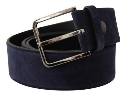 Dolce & Gabbana Navy Elegance Velvet Leather Belt - 90 cm / 36 Inches