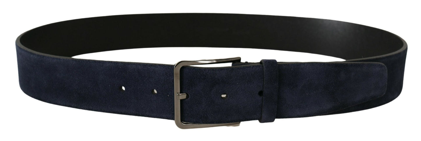 Dolce & Gabbana Navy Elegance Velvet Leather Belt - 90 cm / 36 Inches