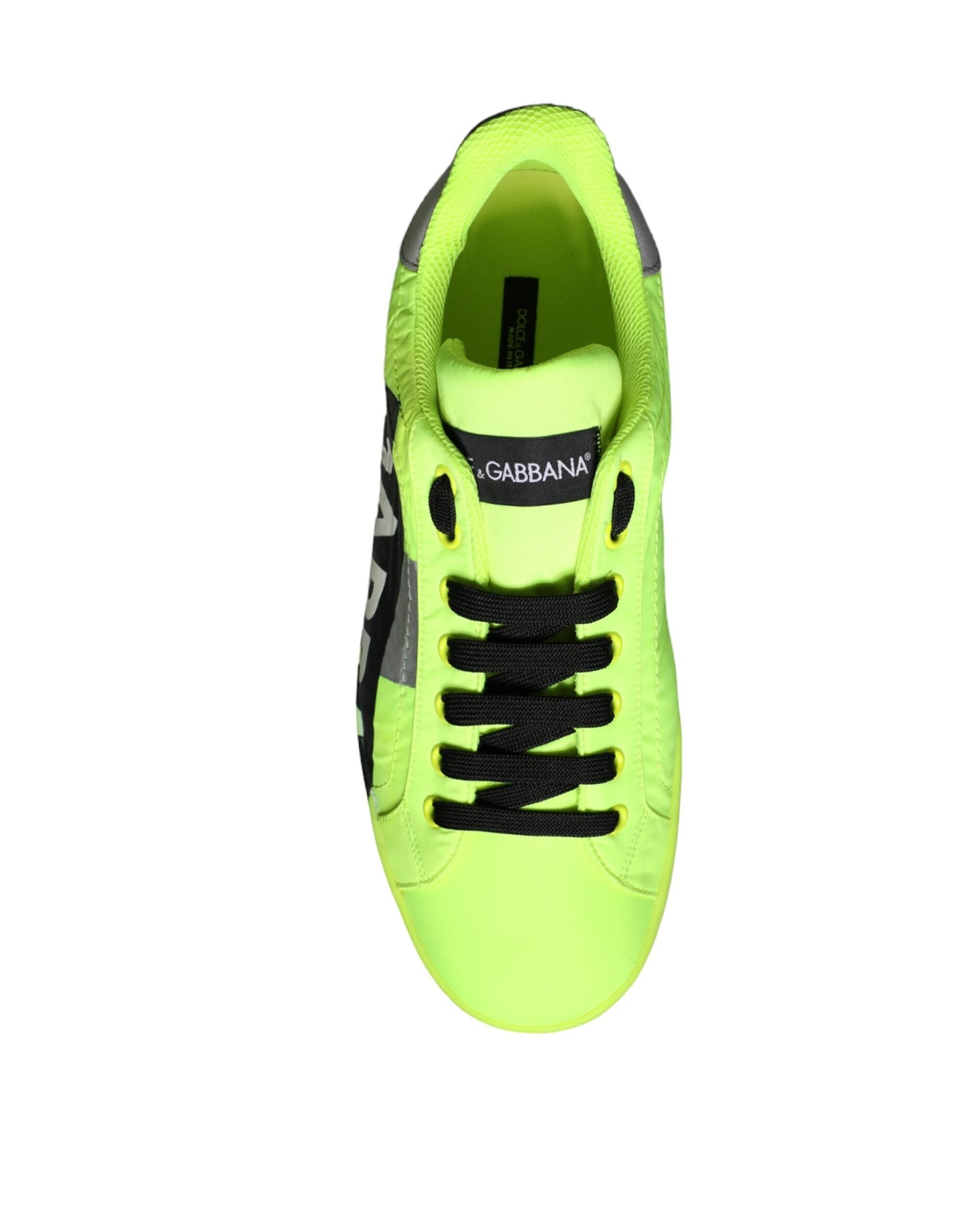 Dolce & Gabbana Neon Green Logo Tape Low Top Sneakers Shoes - EU40/US7