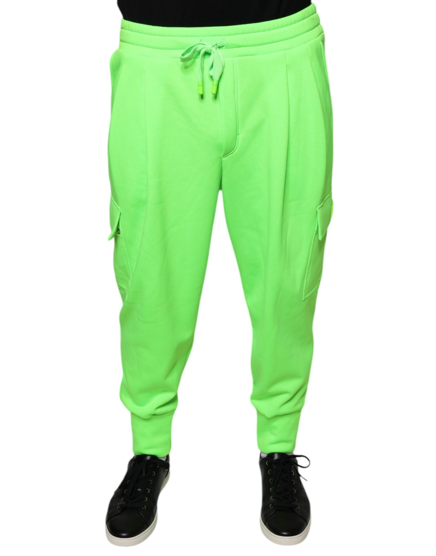 Dolce & Gabbana Neon Green Polyester Cargo Jogger Sweatpants Pants - IT48 | M