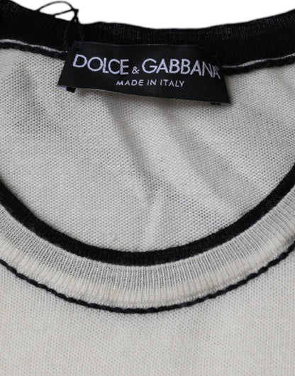 Dolce & Gabbana Off White Cashmere Short Sleeves T-shirt - IT44 | XS