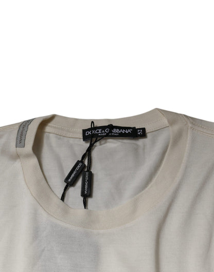 Dolce & Gabbana Off White Crew Neck Short Sleeve T-shirt