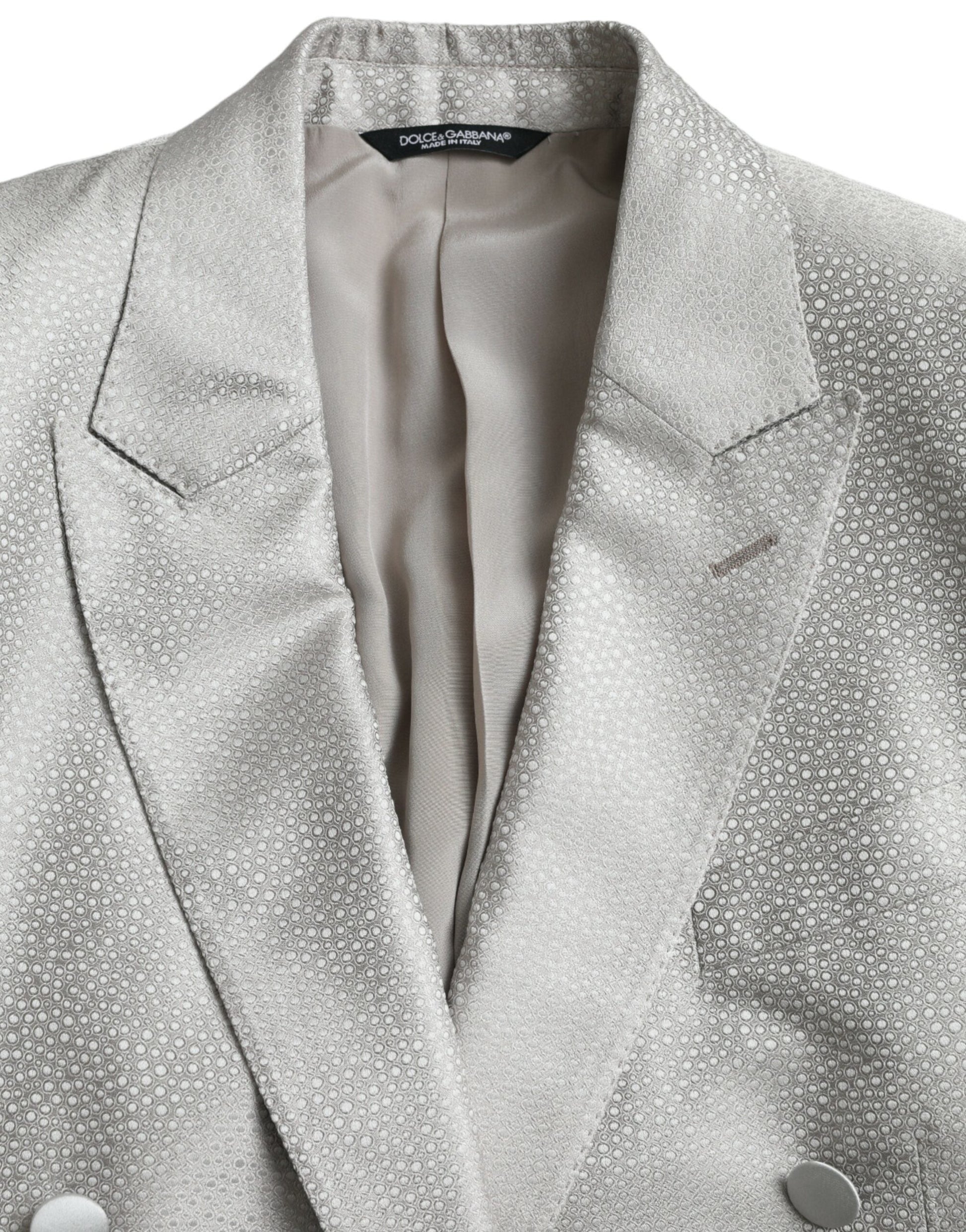 Dolce & Gabbana Off White MARTINI Double Breasted Coat Blazer - IT46 | S