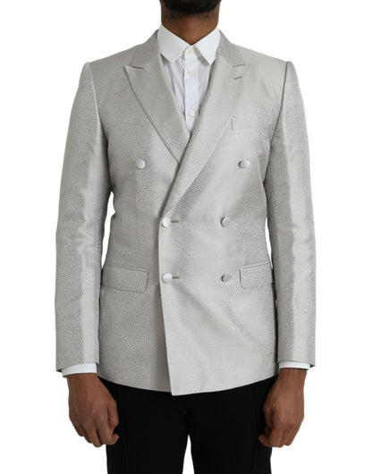 Dolce & Gabbana Off White MARTINI Double Breasted Coat Blazer - IT46 | S