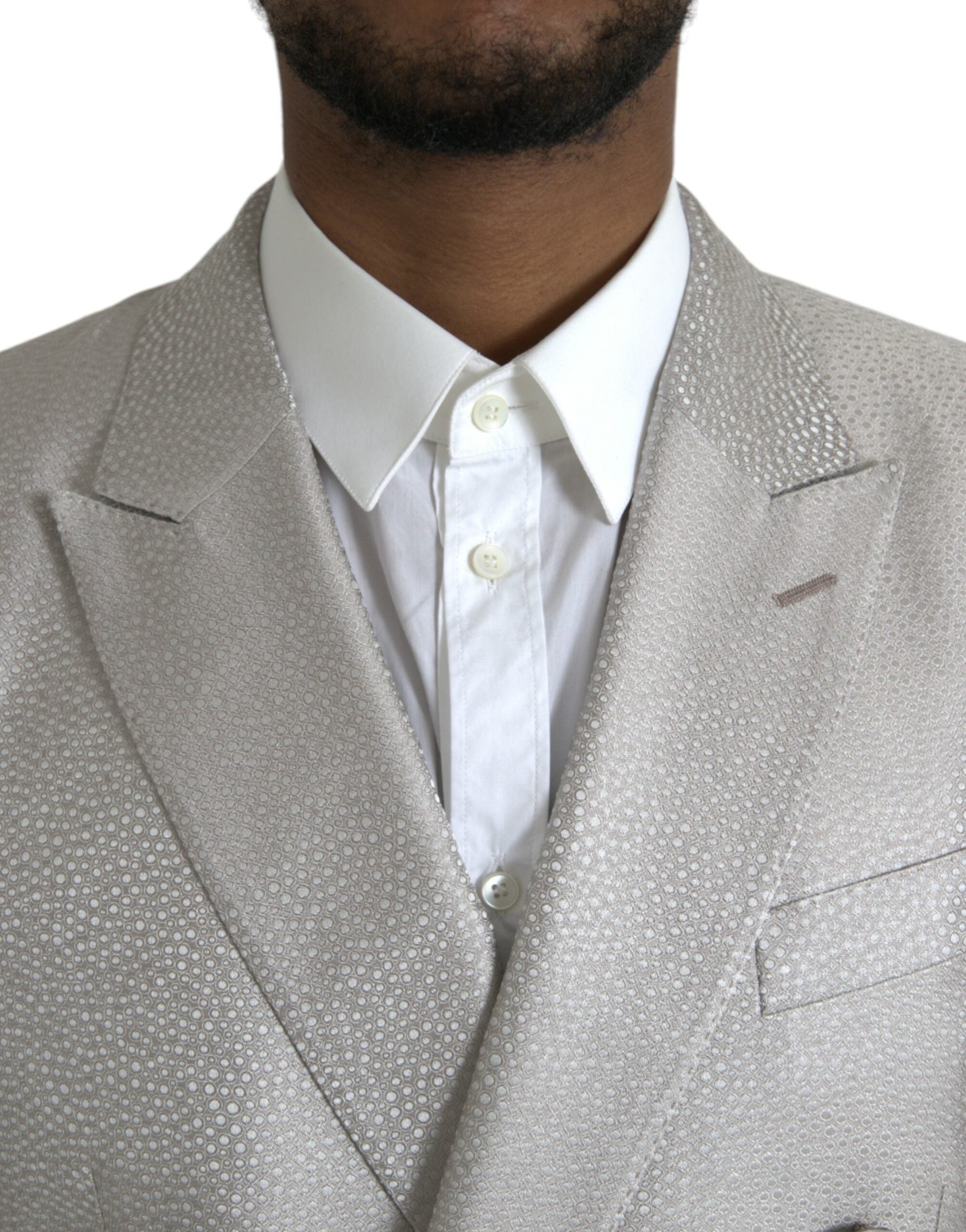 Dolce & Gabbana Off White MARTINI Double Breasted Coat Blazer - IT46 | S