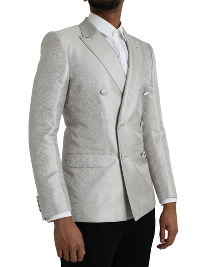 Dolce & Gabbana Off White MARTINI Double Breasted Coat Blazer - IT46 | S