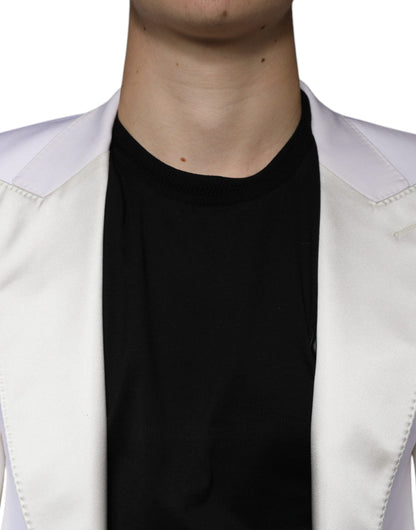 Dolce & Gabbana Off White Wool Single Breasted Dress Blazer - IT46 | S