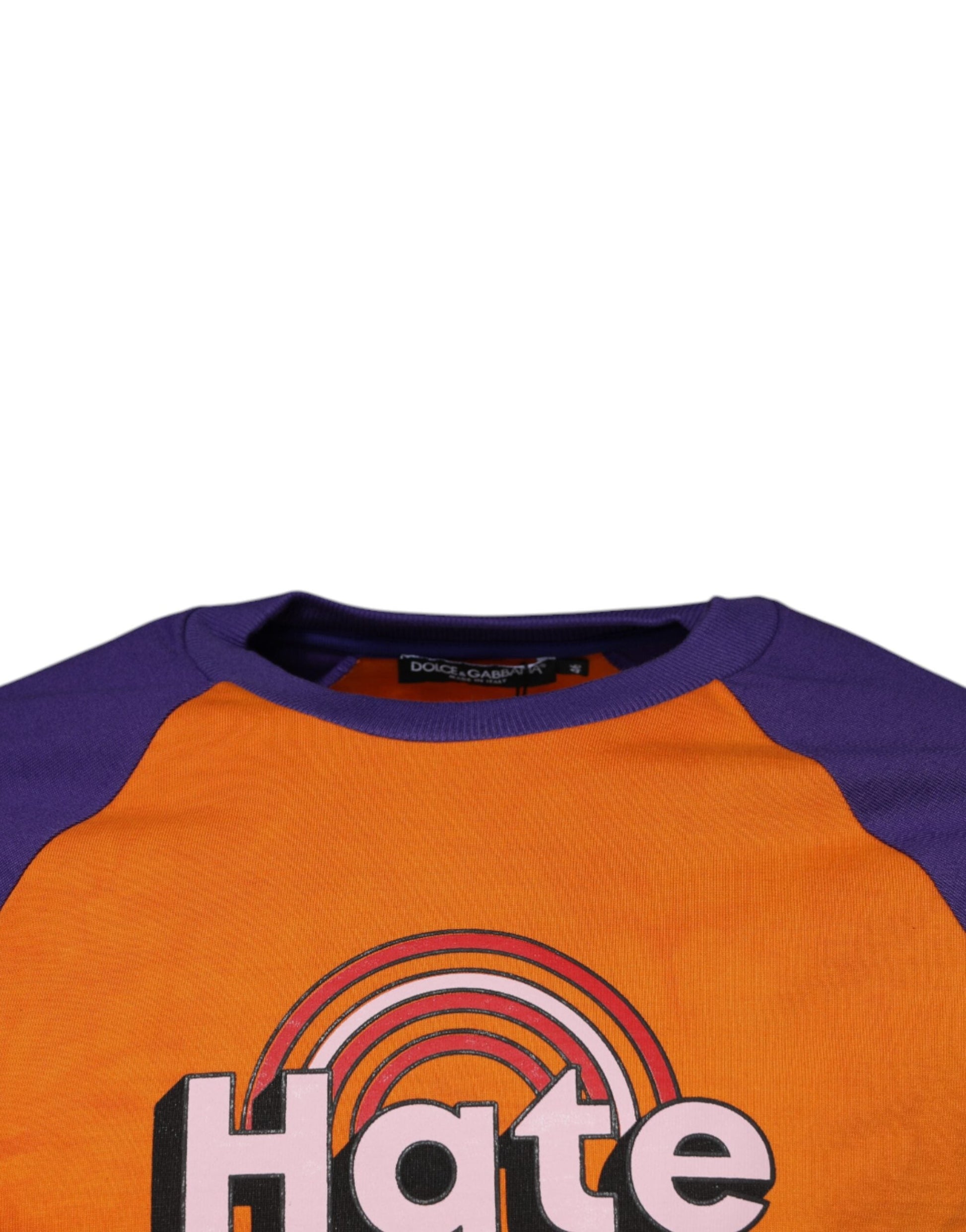 Dolce & Gabbana Orange Purple Graphic Print Short Sleeves T-shirt - IT46 | S