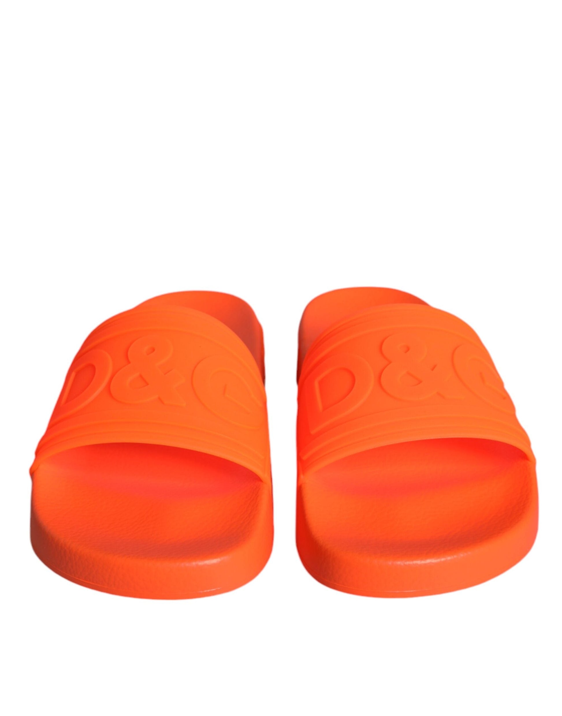 Dolce & Gabbana Orange Rubber Slides Sandals Beachwear Shoes - EU35/US5