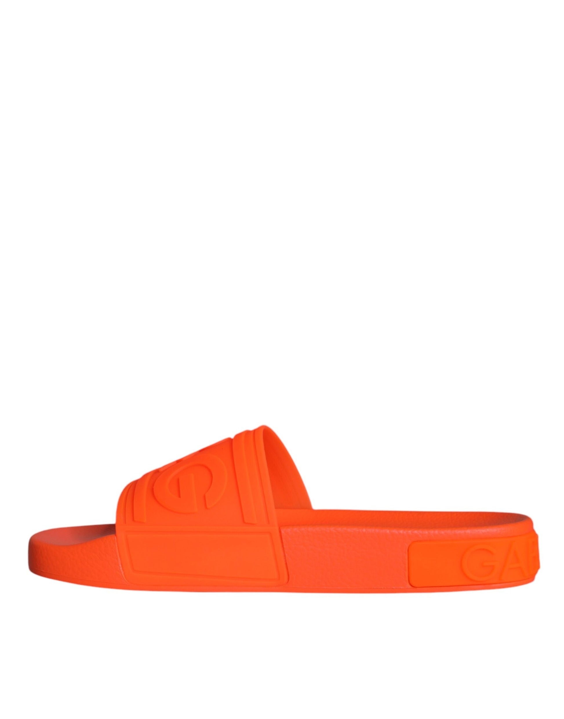 Dolce & Gabbana Orange Rubber Slides Sandals Beachwear Shoes - EU35/US5