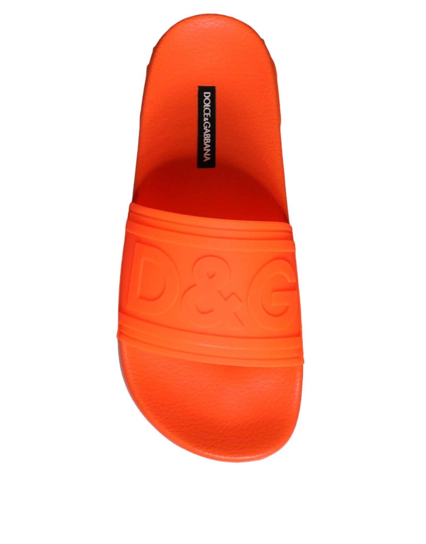 Dolce & Gabbana Orange Rubber Slides Sandals Beachwear Shoes - EU35/US5