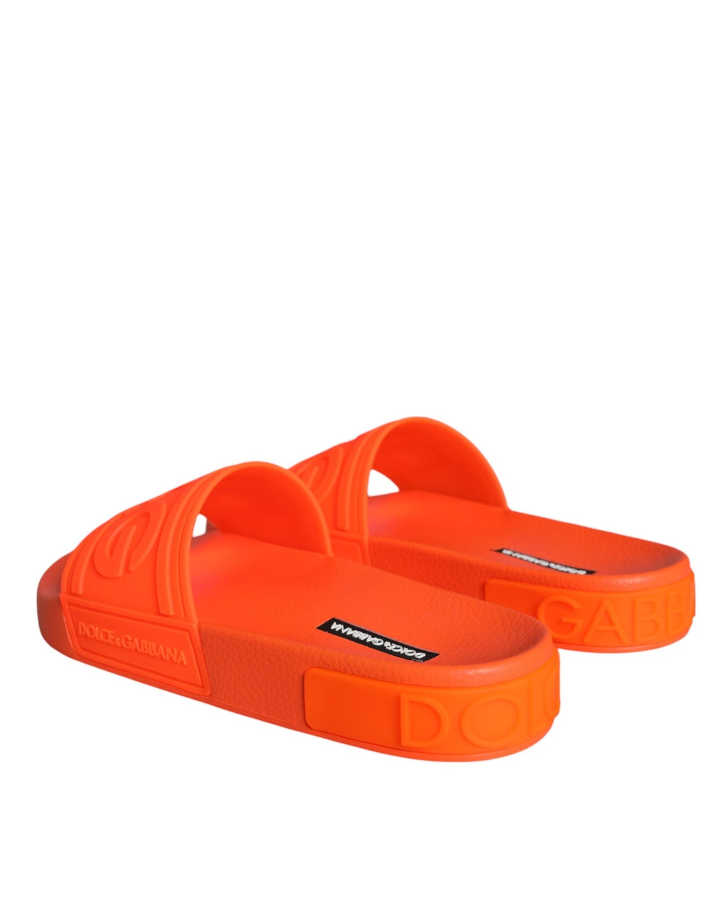 Dolce & Gabbana Orange Rubber Slides Sandals Beachwear Shoes - EU35/US5