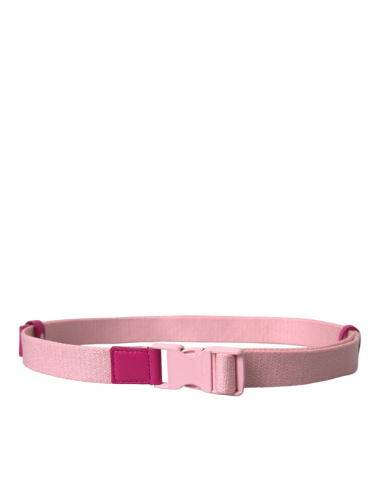 Dolce & Gabbana Pink Canvas Stretch Plastic Buckle Women Belt - 120cm / 48 inch