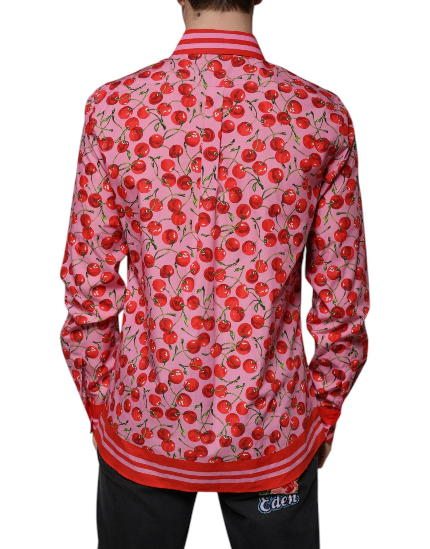 Dolce & Gabbana Pink Cherry Cotton Formal MARTINI Dress Shirt - IT41 | L