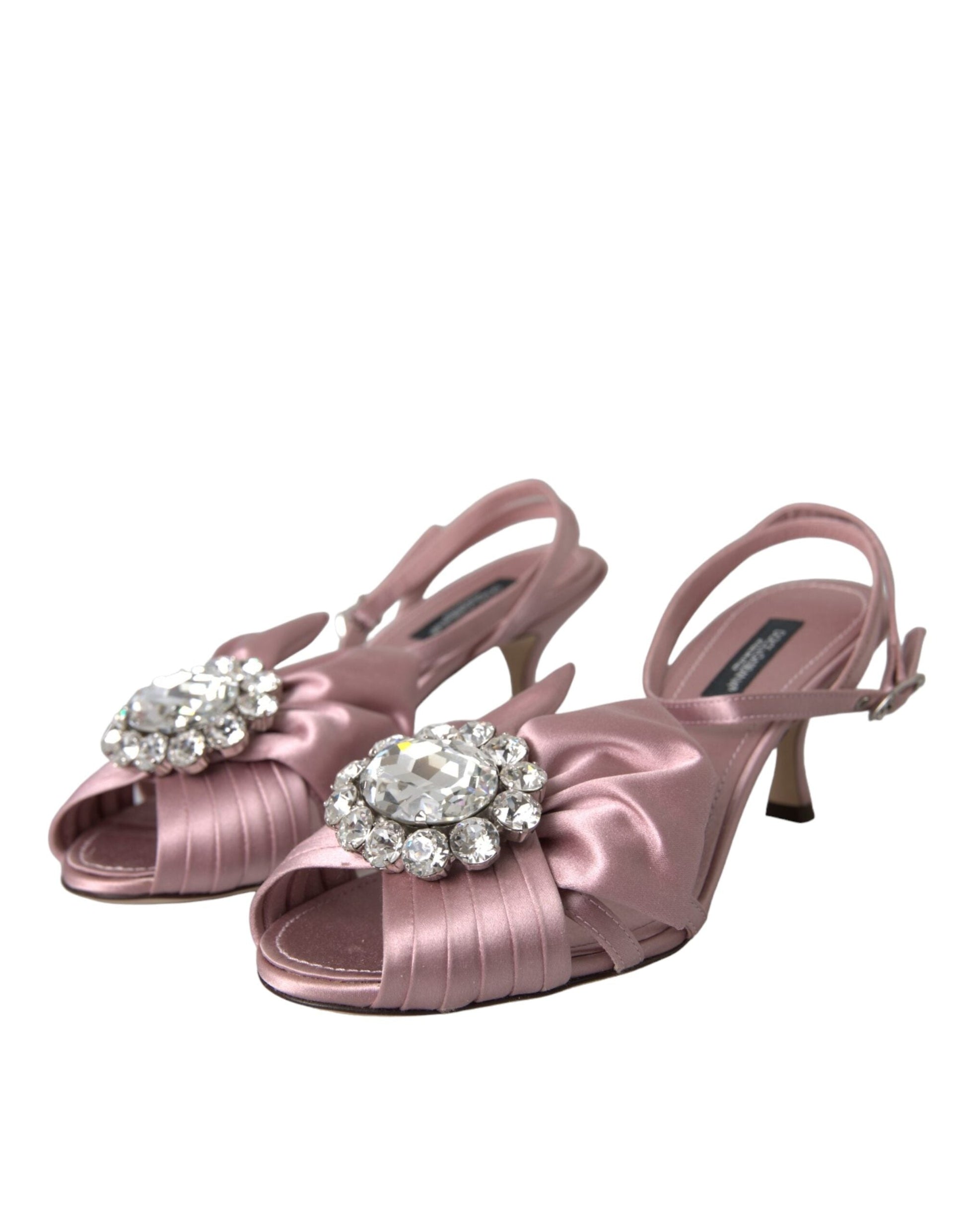 Dolce & Gabbana Pink Keira Crystal Heels Sandals Shoes - EU36.5/US6