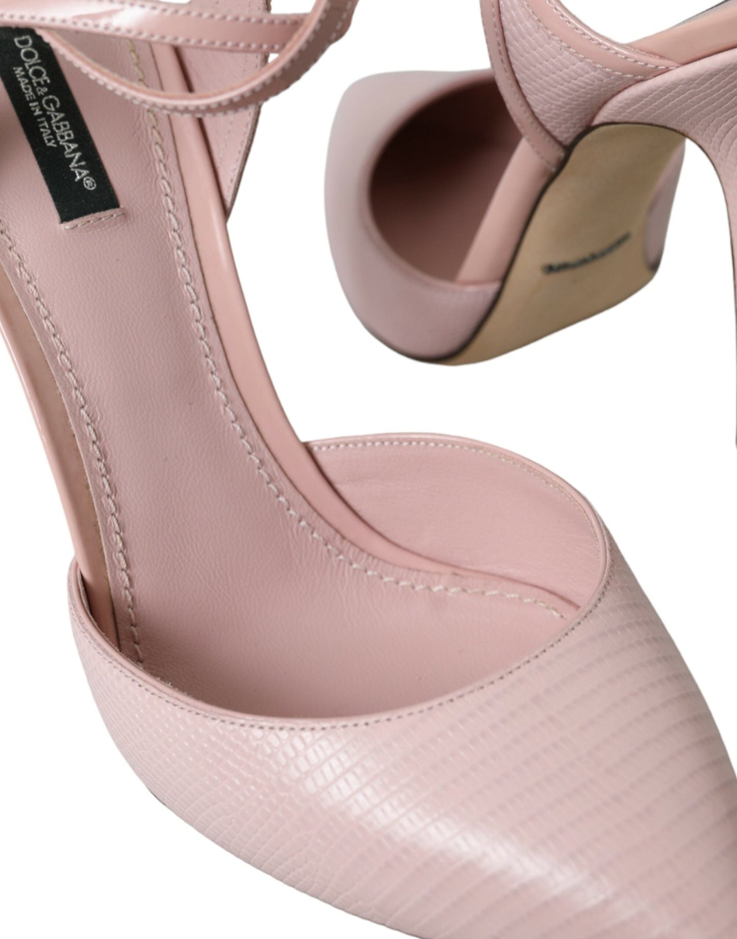 Dolce & Gabbana Pink Leather Ankle Strap Heels Pumps Shoes - EU41/US10.5