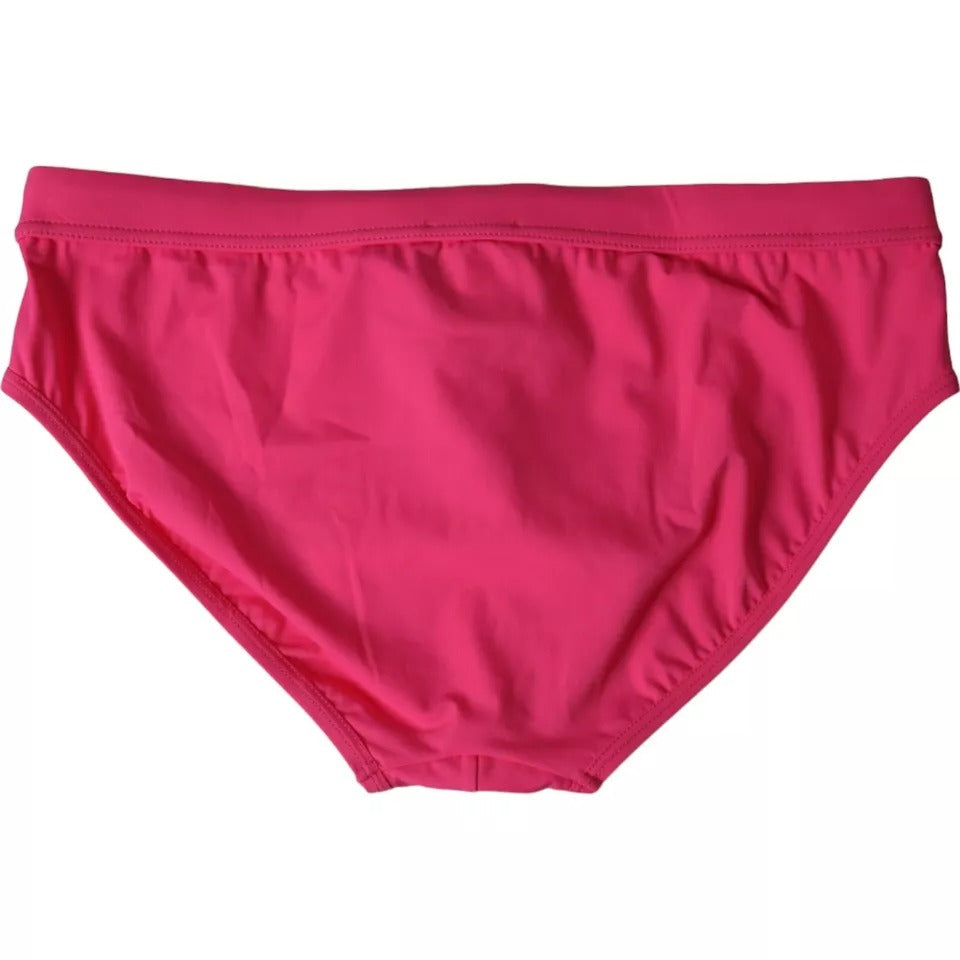 Dolce & Gabbana Pink Nylon DG Logo Beachwear Brief Swimwear Men - IT4 | S