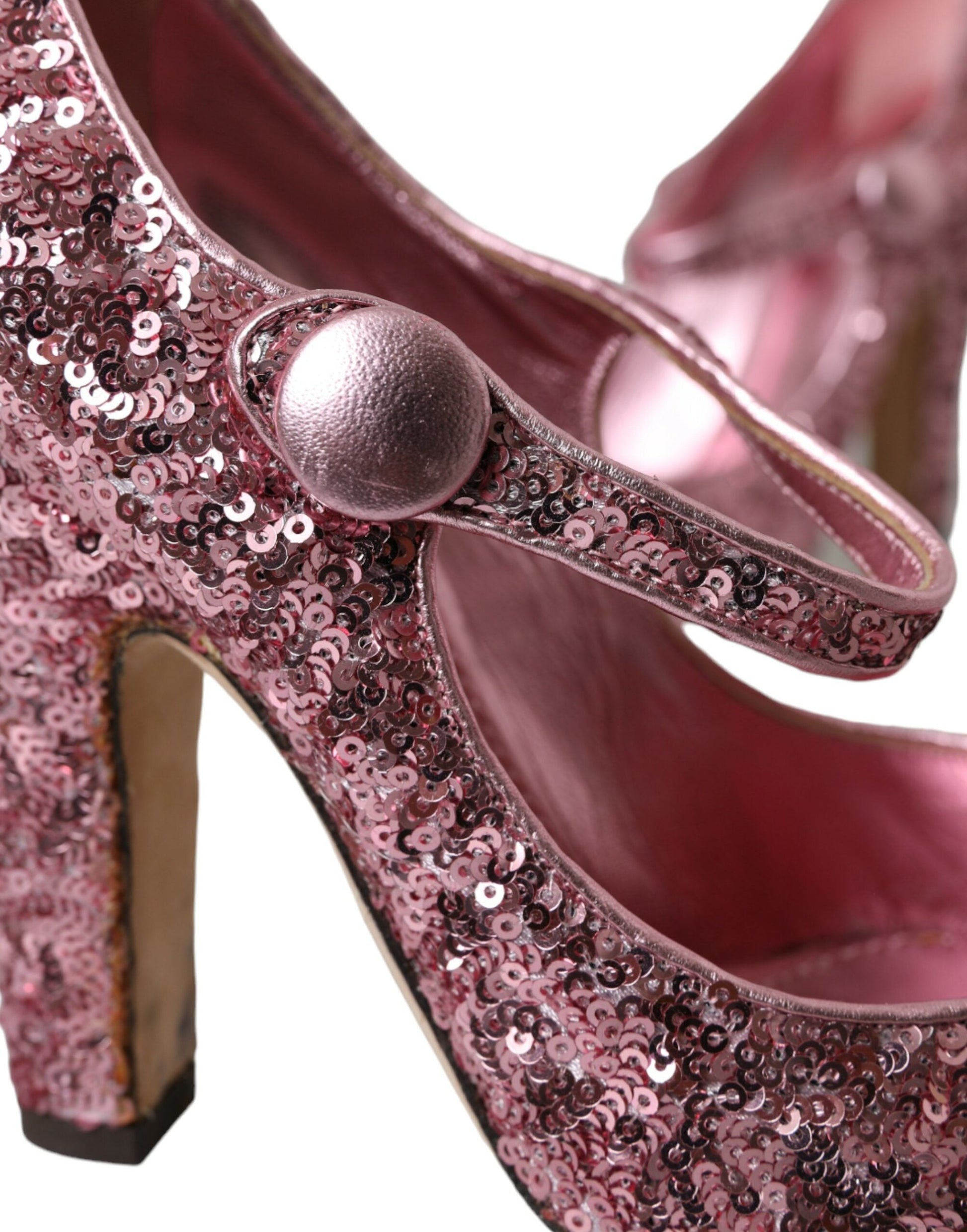 Dolce & Gabbana Pink Sequin Mary Jane Pumps High Heels Shoes - EU39/US8.5