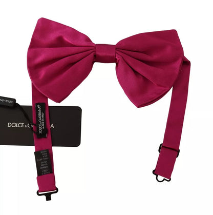 Dolce & Gabbana Pink Silk Adjustable Neck Bow Tie