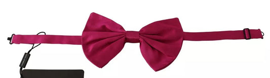 Dolce & Gabbana Pink Silk Adjustable Neck Bow Tie