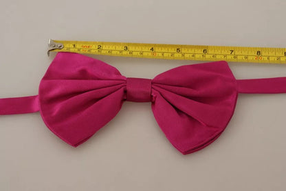 Dolce & Gabbana Pink Silk Adjustable Neck Bow Tie