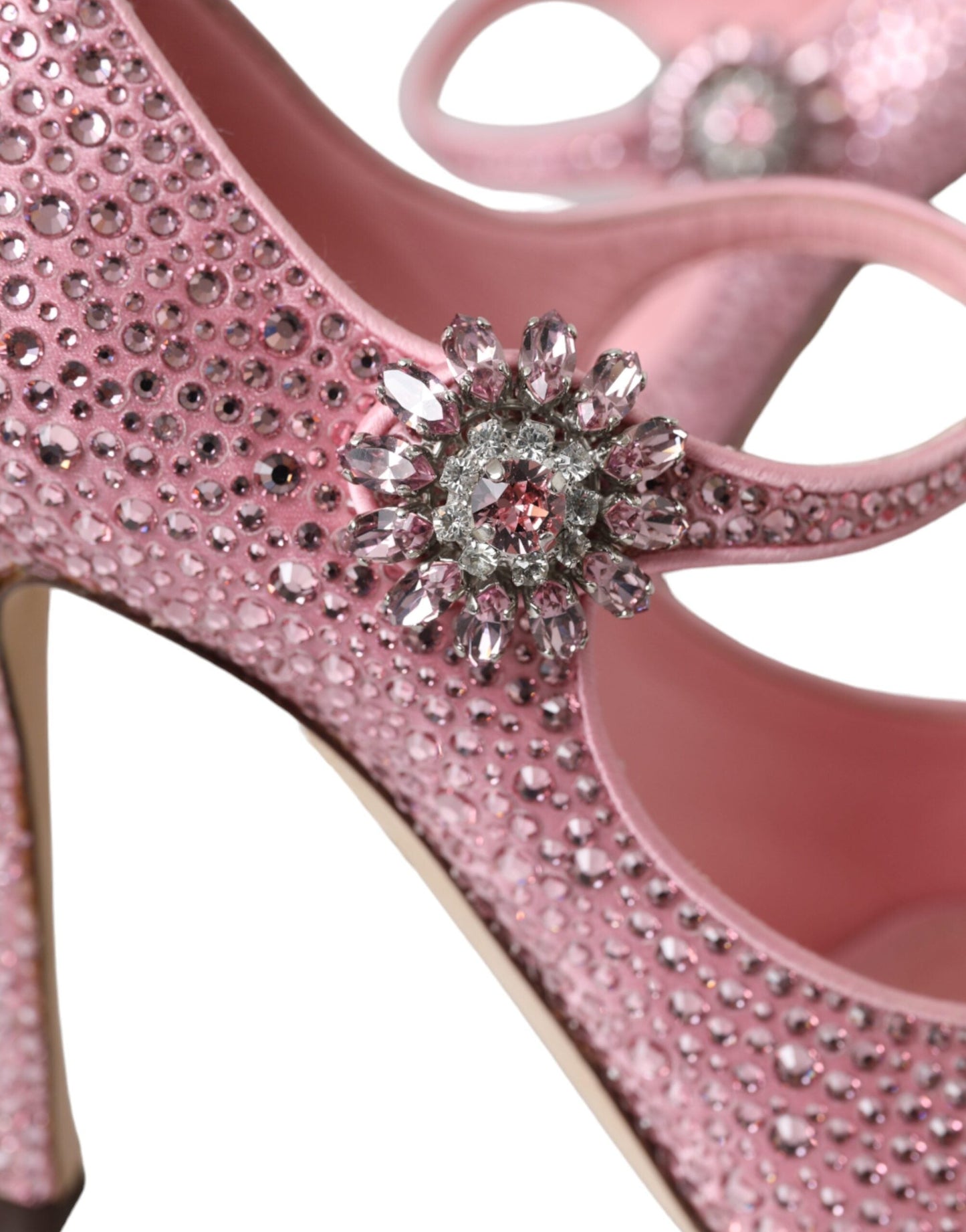 Dolce & Gabbana Pink Strass Crystal Heels Pumps Shoes - EU39/US8.5