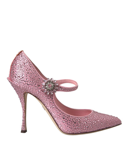 Dolce & Gabbana Pink Strass Crystal Heels Pumps Shoes - EU39/US8.5