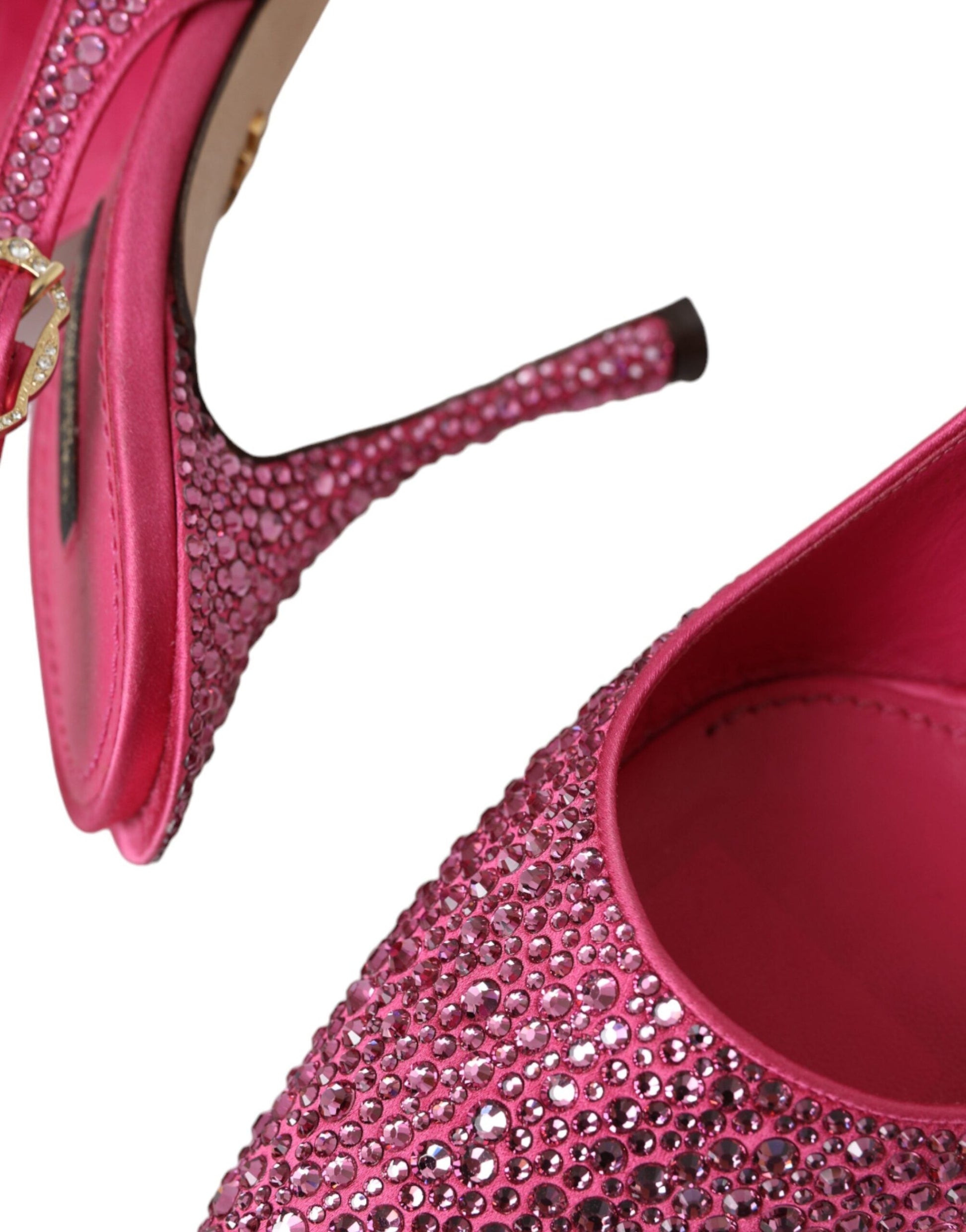 Dolce & Gabbana Pink Strass Crystal Heels Slingbacks Shoes - EU39/US8.5