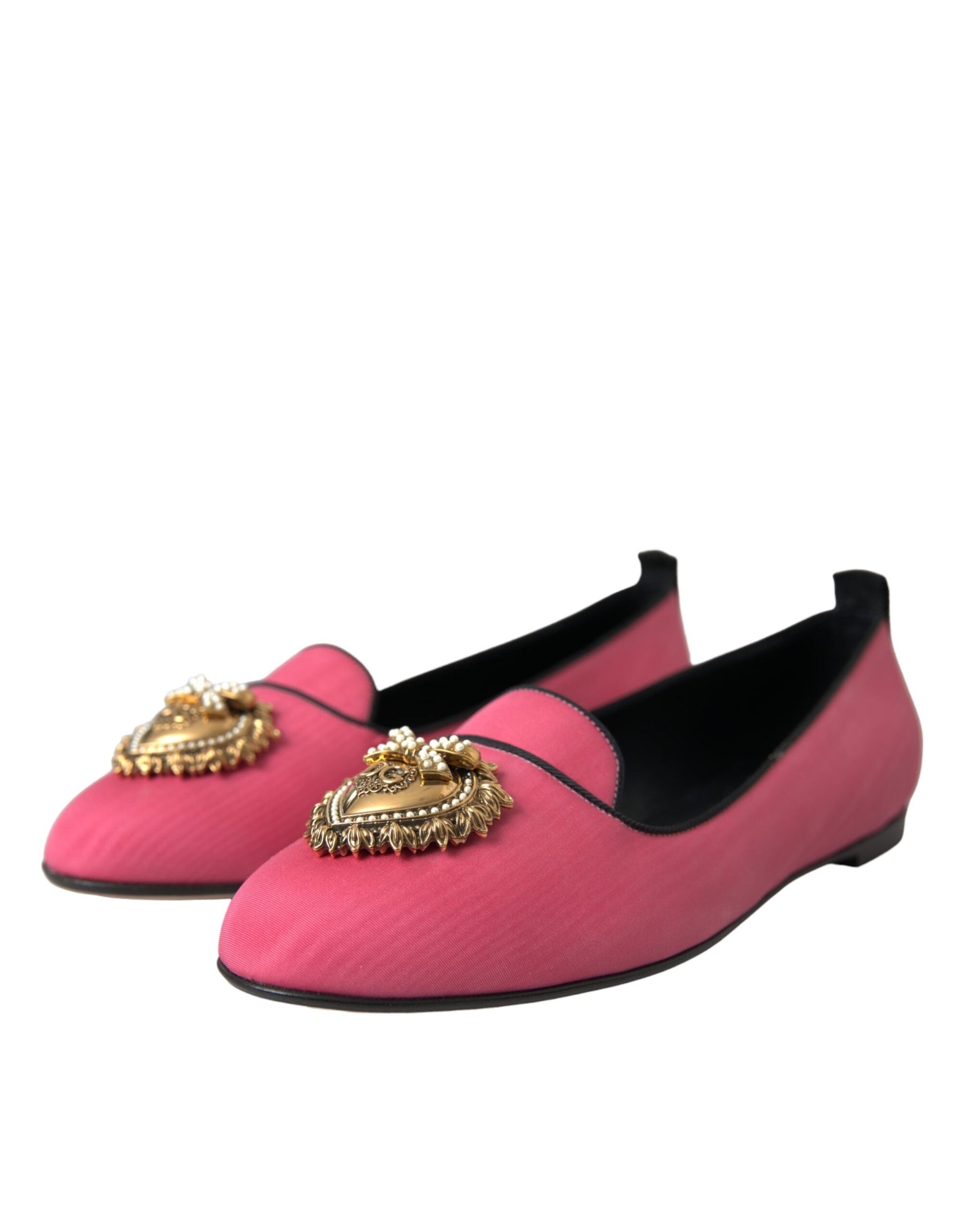 Dolce & Gabbana Pink Velvet Slip On Loafers Flats Shoes - EU38.5/US8