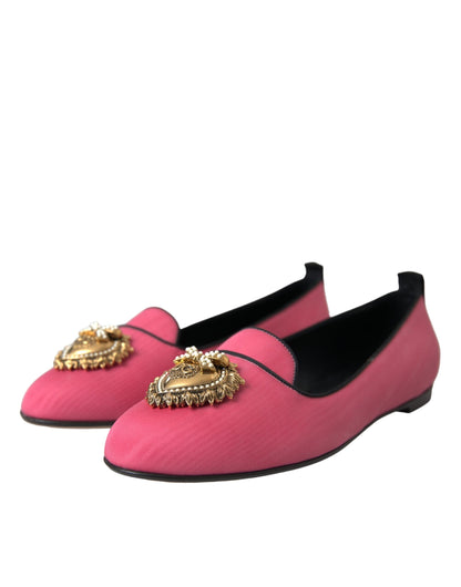 Dolce & Gabbana Pink Velvet Slip On Loafers Flats Shoes - EU38.5/US8