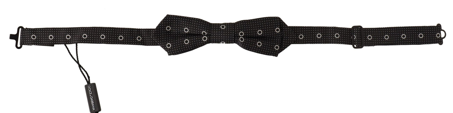 Dolce & Gabbana Polka Dot Silk Bow Tie in Black and White