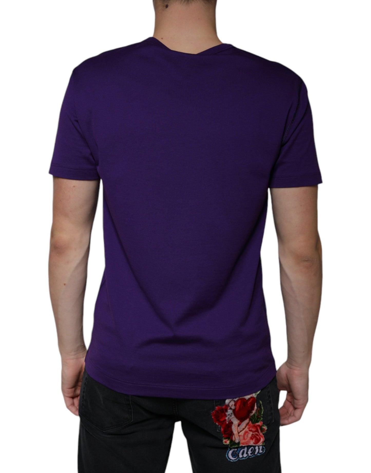 Dolce & Gabbana Purple DG Logo Cotton Crew Neck T-shirt - IT52 | XL