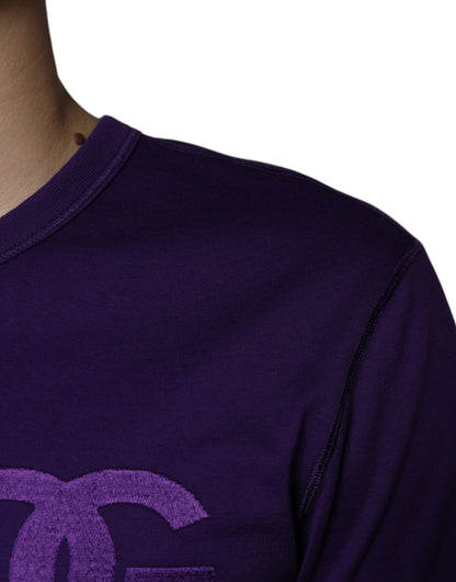 Dolce & Gabbana Purple DG Logo Cotton Crew Neck T-shirt - IT52 | XL